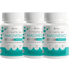 PALIKOS FITNESS - Pack 3 Citrato de magnesio/ 180 capsulas/ 600 mg.