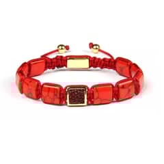ROYAL MADRIZ - Pulsera De Piedra Roja Jaspe Hombre Y Mujer Moda