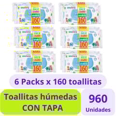 EMUBABY - Premium Toallita Húmedas 6 Packs 2x80uds