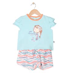 PILLIN - Conjunto Bebe Algodón Verano Niña Menta