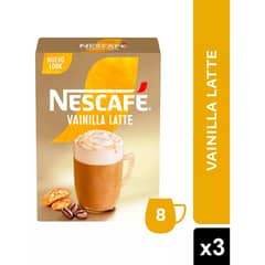 NESTLE - Café Nescafé Vainilla Latte 8x18,5Gr X 3 Cajas