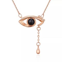 TODOJOYAS - Collar Ojo Te Amo en 100 Idiomas Dorado