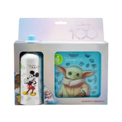 DISNEY - Set Escolar Botella + Hermético 100 Años Para Niños - Azul