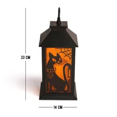 FRANK & MORTIS - Lampara Con Gato Y Calavaza Luz Led Simula Vela Halloween
