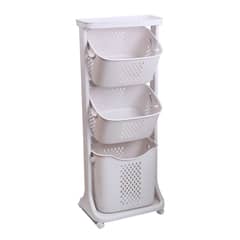 SOHOGAR - Organizador 3 repisas blanco con ruedas