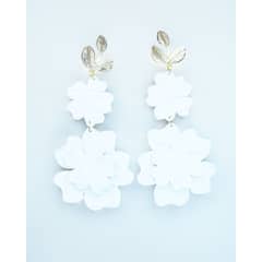 JARDIN DEL ESTE - Aros de cuero Peonias Blancas