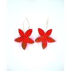 JARDIN DEL ESTE - Aros de cuero Jazmín Rojo