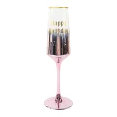 DANNY HOME - Copa de Champan Rosado Degradado con Bordados Dorado en Caja de Regalo