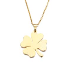 TODOJOYAS - Colgante Collar Trebol 4 Hojas Acero Dorado