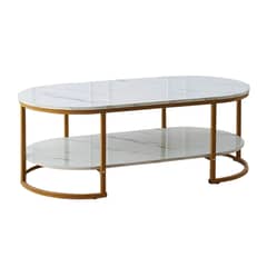 SPACE HOME - Mesa de Centro Elegance estilo marmol White and golden