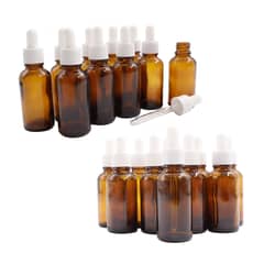 COSMETICAVAL - Kit 20 frascos gotero de vidrio 30ml ámbar transparente