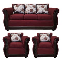 AMERICA DECORA - Juego de living 3-1-1 Eleonor Liso Color Burdeo