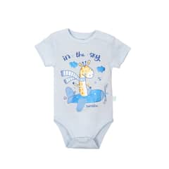 BAMBINO - Set 2 Body Manga Corta Celeste Jirafa Niño 6-9M