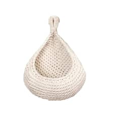 VATYERTY - Estilo bohemio tejido Cesta blanco 17x14x22cm