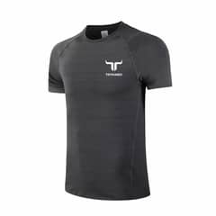 TRYHARD - Polera Deportiva Talla L Transpirable y Rápido Secado Gris.-