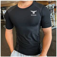 TRYHARD - Polera Fitness Talla M Quick Dry y Rápido Secado Negra.-