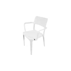 DVP - Silla Plástica Minimal con Apoya Brazos Blanco