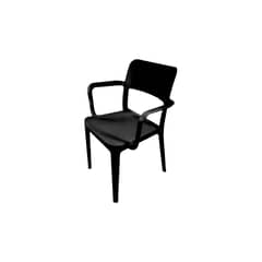 DVP - Silla Plástica Minimal con Apoya Brazos Negro
