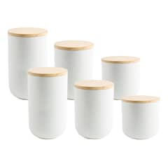 SIMPLIT - Pack 6 Contenedores Herméticos Cerámica Blanco