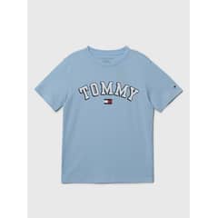 TOMMY HILFIGER - Polera Con Logo Circular Celeste Niño