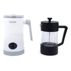 SIMPLIT - Pack Cafetera Francesa + Espumador 4 en 1 Blanco
