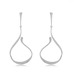 VANE COLLECTION - Aros mujer colgante fino baño rodio diseño