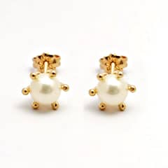 JOYAS MYTOKE - Aros Oro 18k Perla 6mm Pistilo Nacional Mujer