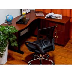 SM - Escritorio en L Ejecutivo 135 cm Teca con cajones bajo llave