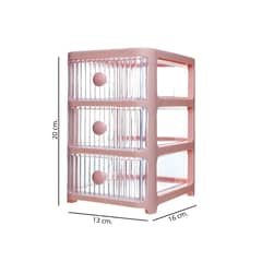 SOLEIO - Cajas Organizadoras Multiusos 3 Cajones Rosa