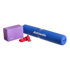 ATHLETIC - Kit De Yoga - Colchoneta, Bloque Y Cinta