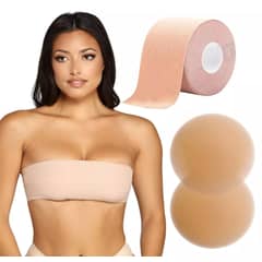 GENERICO - Cinta Modeladora Boob Tape 5cm más 2 Cubre Pezones De Silicona