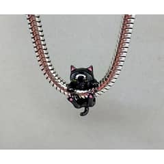 GENERICO - Charms Gatito Negro Esmaltado para pulsera