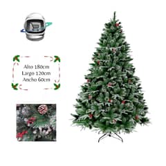 BIGBAMSPACE - Arbol de Navidad 180cm Berries Piña Nevado