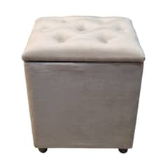 GENERICO - Pouf Baul Beige Felpa 40x33x50 Rimar