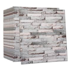 SUPERCENTER - Pack 10 Laminas Papel Mural 3d Ladrillo Pared Cian 77x70cm