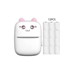 U BUY - Mini Impresora Térmica Gatita Bluetooth 200dpi 12 Rollos