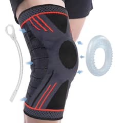 WELDMON - Rodilleras deportivas Elastica Ajustable-Rojo-L