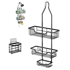 HALMAN - Organizador De Regadera Ducha Multi-Uso Repisas Baño Negro-