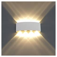WELDMON - Lámpara LED de 8W Pared para patios jardines-Blanco