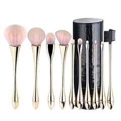 COREJOY - Set de 10 Pinceles Y Brochas de Maquillaje Super Suave con PU Balde