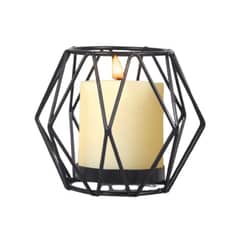 MERCADO CBF - Candelabro Geométrico Minimalista De Hierro Decorativo