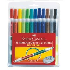 FABER-CASTELL - 12 MARCADORES- 24 COLORES BICOLOR - FABER CASTELL