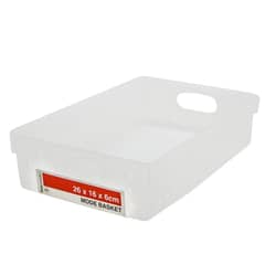 BOX SWEDEN - Cesto de Almacenamiento Tipo Bandeja con Asa Plástico 26x16x6cm BoxSweden®