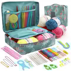 GENERICO - Set Crochet 58 Pcs Premium Con Lana Accesorios plomo
