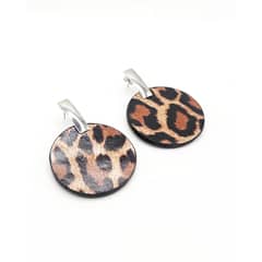JARDIN DEL ESTE - Aros mujer cuero círculos print