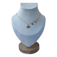 GENERICO - Collar familia mama 3 hijos de plata 925 bañado en oro de 18 k
