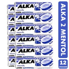 ARCOR - Alka 2 Sabor Mentol Eucalipto Y Menta display 12unidades