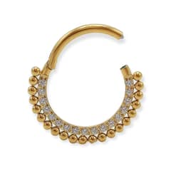 ELBAULDEJUMA - Piercing Septum F136 G23 Acero Titanio Diadema Chapada Oro 18kl