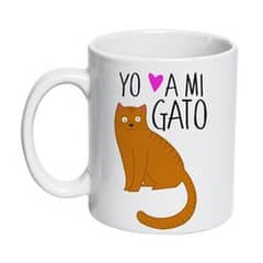 PETFY - Tazón Cerámico 320cc Gatos Yo amo a mi - Negro