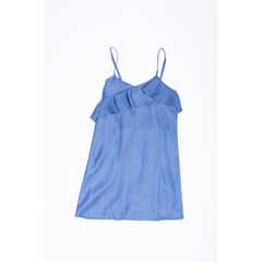 CACAO - Vestido Roma Pabilos y Vuelo en Escote Azul